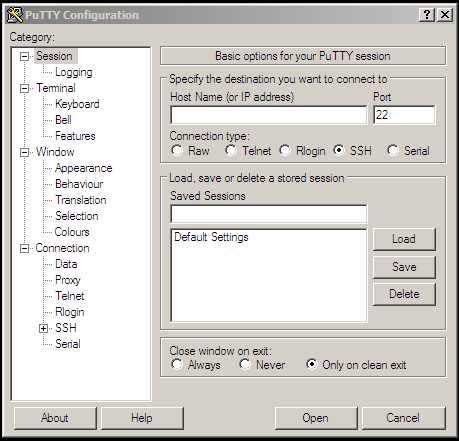 PuTTY Configuration