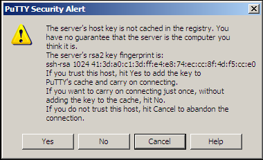 PuTTY Security Alert